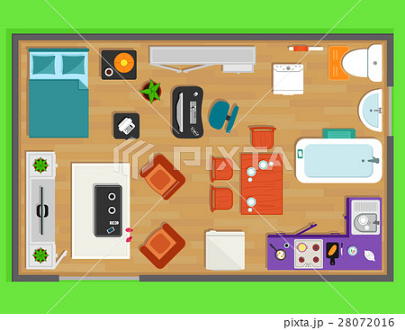 detailed rooms furniture overhead top view 28072016