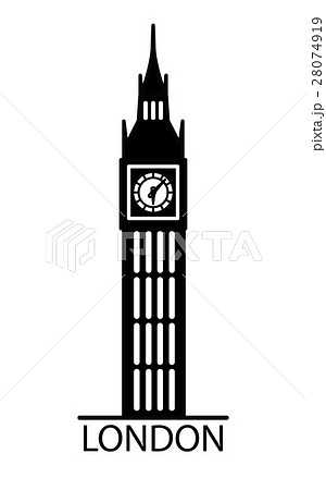London Big Ben Linear Illustrationのイラスト素材