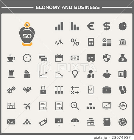 50 economy and business icons set 28074957