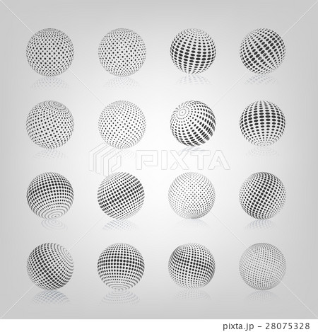 Sphere with halftone fill, vector illustration.のイラスト素材 [28075328] - PIXTA