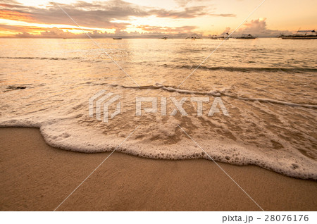 Tropical beach sunset at Philippines 28076176