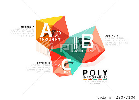 Moden low poly infographics template 28077104