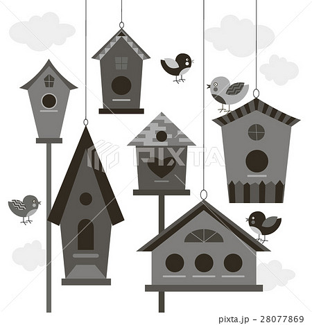 Collection of birds and birdhouses 28077869