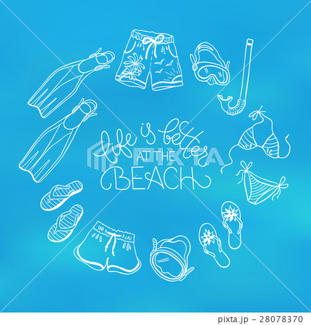 Beach accessories illustration. 28078370