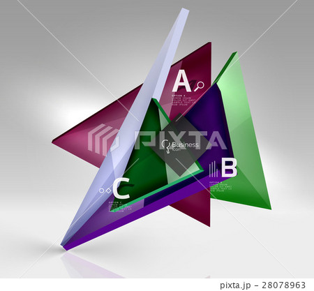 Glossy glass translucent triangles on 3d empty Glossy glass translucent triangles on 3d empty 28078963