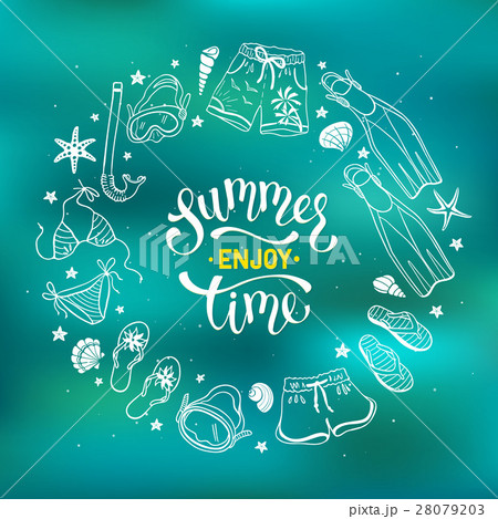 Beach accessories illustration. Beach accessories illustration. 28079203