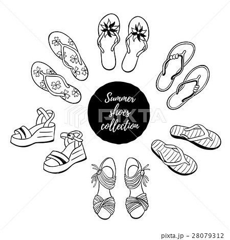Summer Shoes Vector Collection Stock Illustration