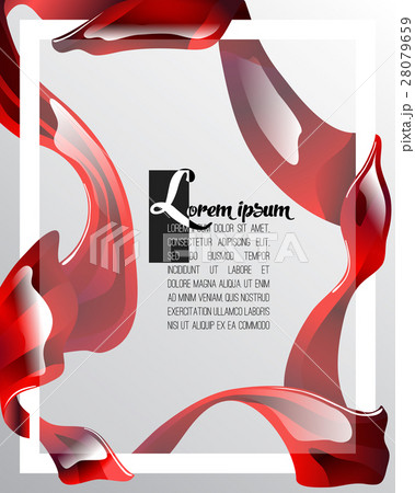 Vector glowing ribbons on template card. Glass Vector glowing ribbons on template card. Glass 28079659