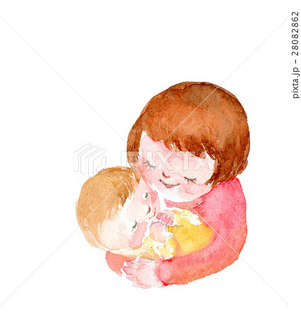 赤ちゃんとお母さん イラストのイラスト素材