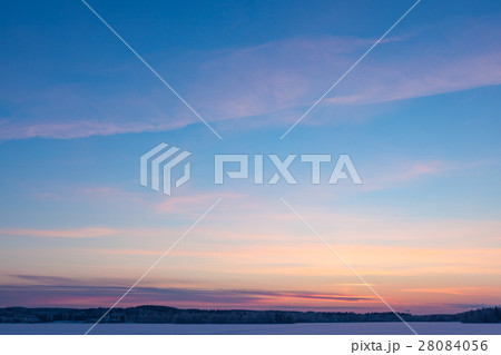 Serene sunset sky at winter Serene sunset sky at winter 28084056