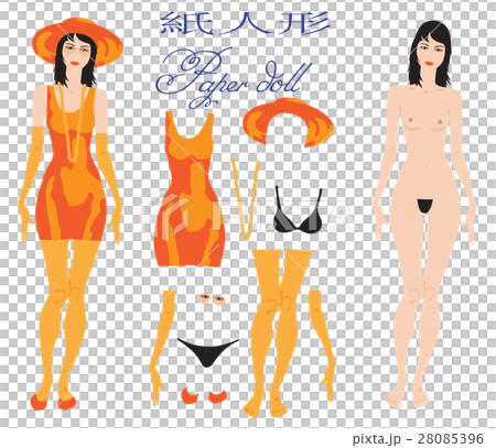 A beautiful young woman dress up paper doll. 28085396