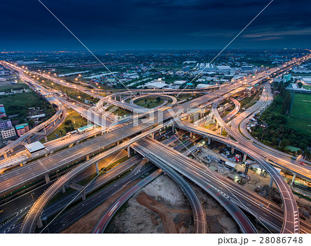 Highway junction from aerial view Highway junction from aerial view 28086748