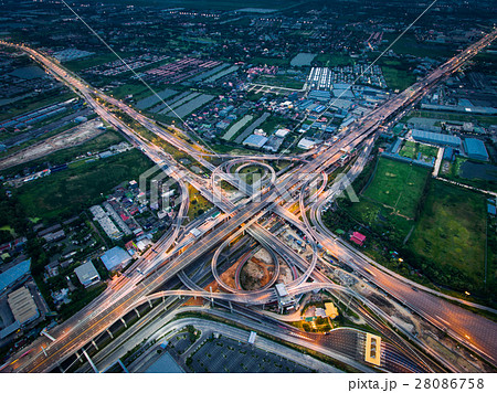 Highway junction from aerial view 28086758