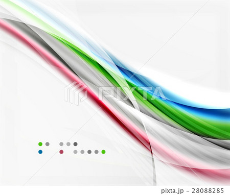 Glossy blurred shiny wave lines, colorful stripes 28088285