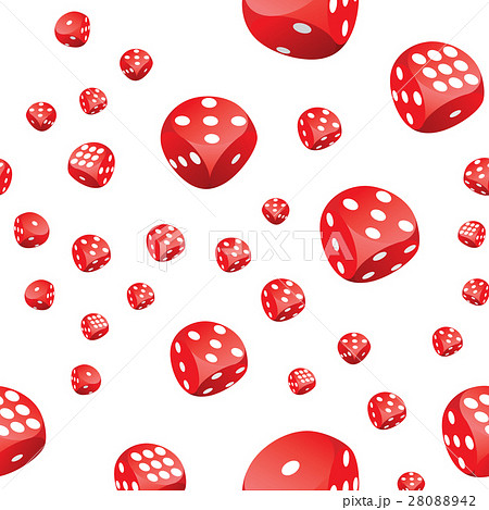 Red playing dices seamless pattern 28088942