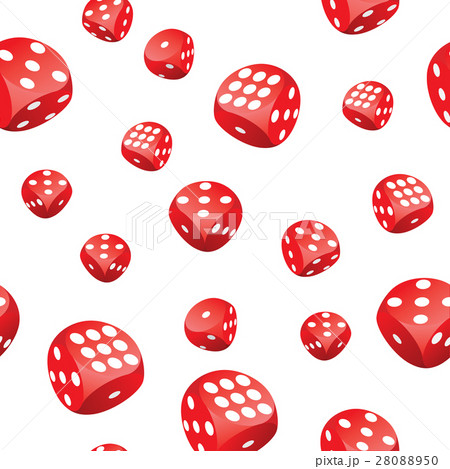 Red playing dices seamless pattern Red playing dices seamless pattern 28088950