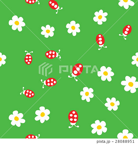 Ladybug and flowers seamless pattern Ladybug and flowers seamless pattern 28088951