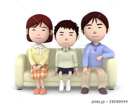 ソファで一家団らん2 28089044