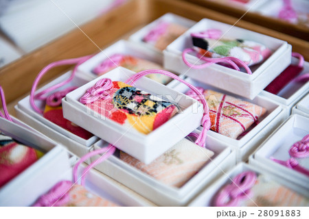 下鴨神社のお守りの写真素材