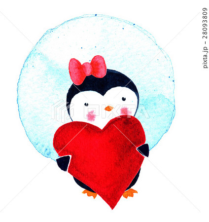 Card on Valentine's Day with love penguin Card on Valentine's Day with love penguin 28093809