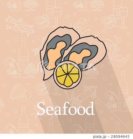 Oysters with lemon. Vector illustration. Oysters with lemon. Vector illustration. 28094645