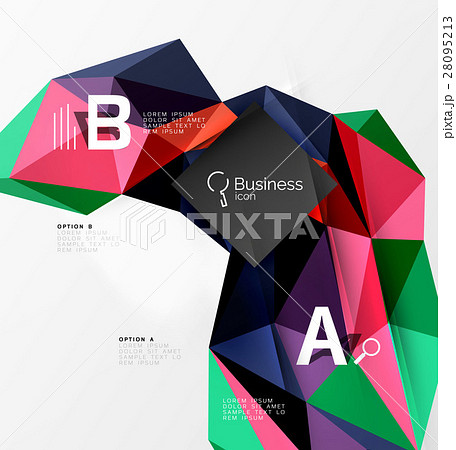 3d polygonal object triangles, abstract background 28095213