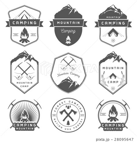 Set of Vector Badges Camping and Hiking 28095647