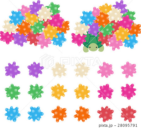 コンペイトウとカメのイラスト素材