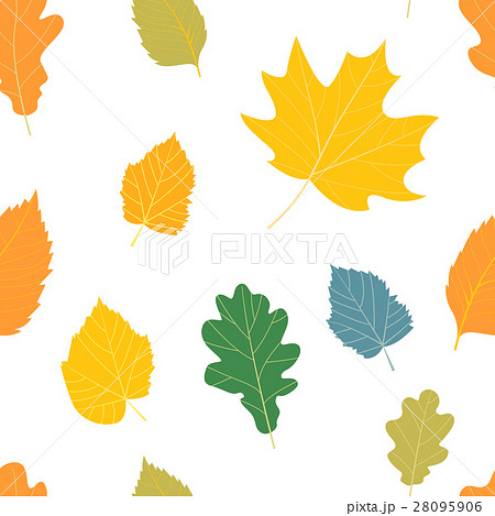 Seamless pattern with colorful autumn leaves. 28095906