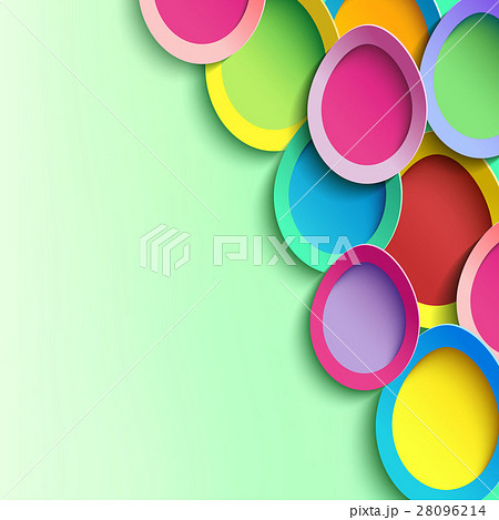 Green background with 3d colorful Easter egg 28096214