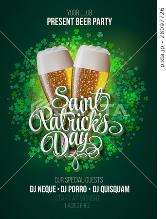 St. Patrick s Day poster. Beer party green 28097726