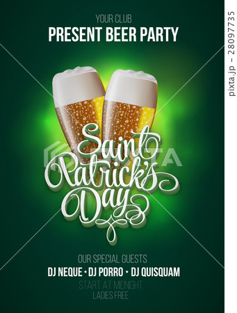 St. Patrick s Day poster. Beer party green 28097735