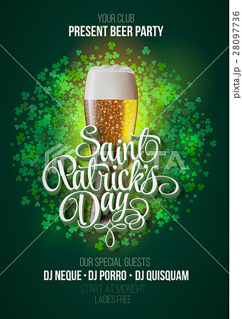 St. Patrick s Day poster. Beer party green 28097736