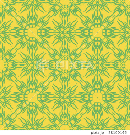 Yellow Decorative Retro Seamless Pattern. 28100146