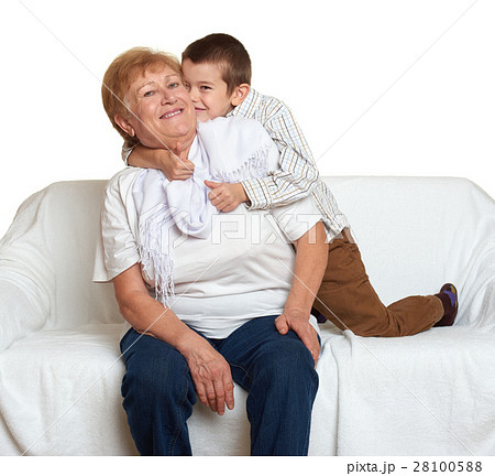 Grandmother and grandchild family portrait 28100588