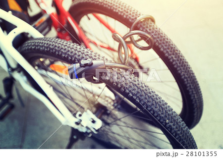 two locked bike together for security 28101355