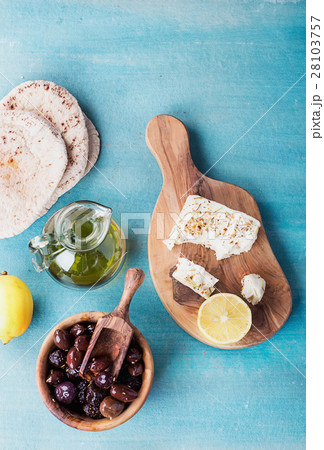 Variety of Greek olives with Feta Variety of Greek olives with Feta 28103757
