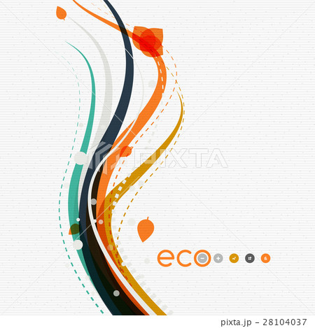 Wave lines, floral abstract background 28104037