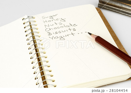 shopping list in the diary with pencil shopping list in the diary with pencil 28104454