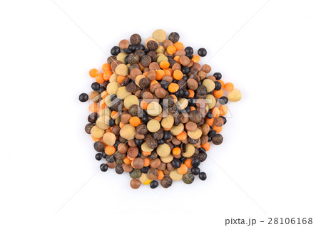 Lentils mix on a white background Lentils mix on a white background 28106168