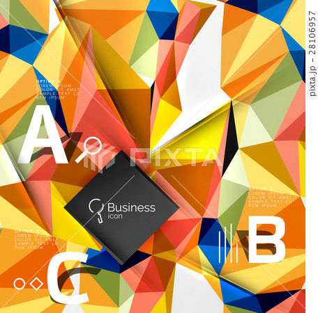 Colorful triangle mosaic 3d geometric object with 28106957