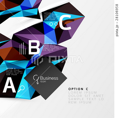 Colorful triangle mosaic 3d geometric object with 28106958