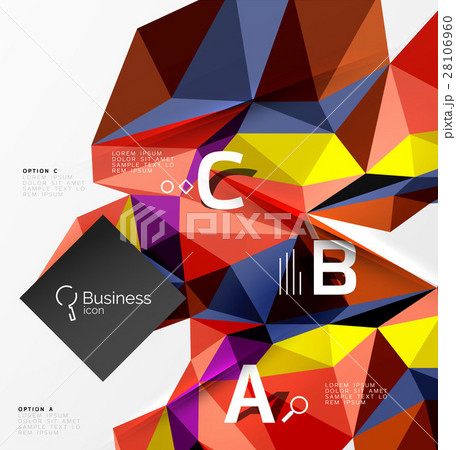 Colorful triangle mosaic 3d geometric object with 28106960