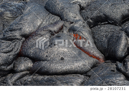Close up lava flow in lava field Close up lava flow in lava field 28107231