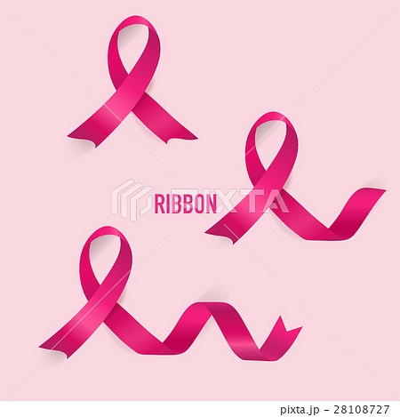Shiny pink ribbon. Vector illustration 28108727
