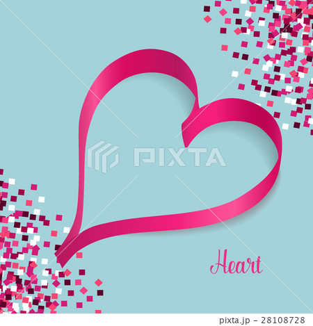 Ribbons shaped as hearts. Vector illustration 28108728