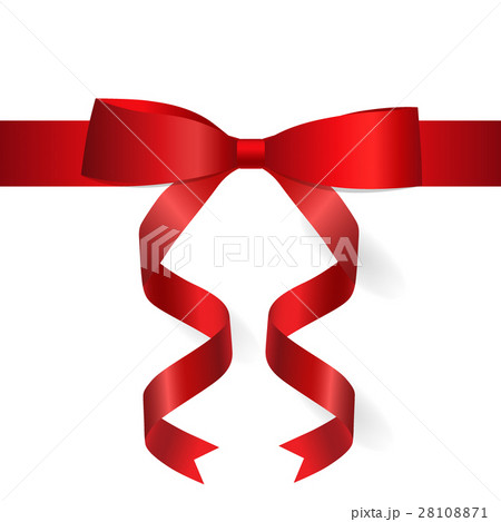 Shiny red ribbon. Vector illustration 28108871