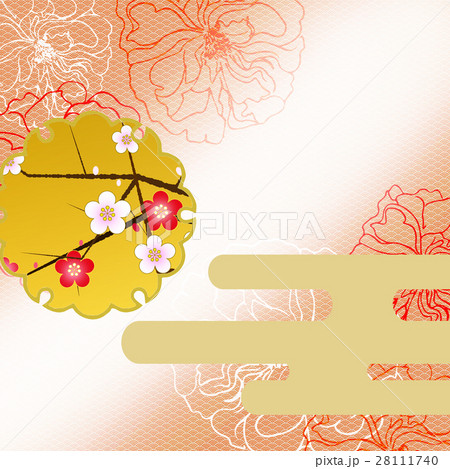 梅 和柄 花模様のイラスト素材