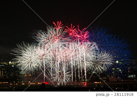 富山市 納涼花火大会の写真素材