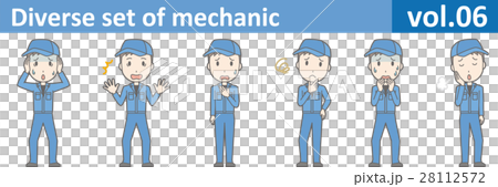 Illustration of mechanic's men in blue working clothes vol.06 28112572